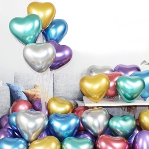 10 Inch heart shape metal balloon