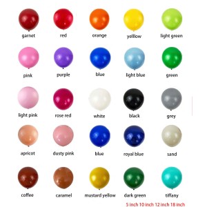 Matte Balloons    5inch	10inch	12inch	18inch