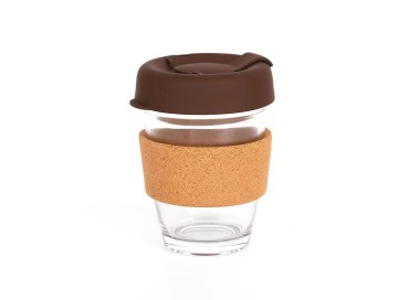 Eco-friendly Custom Cork Sleeve Reusable Glass Tumblers Coffee Cup
