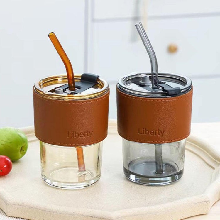 New 450ml Portable Leather Water Bottle