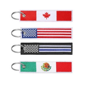 Custom Logo America Canada Mexico Flag Flight Keychain