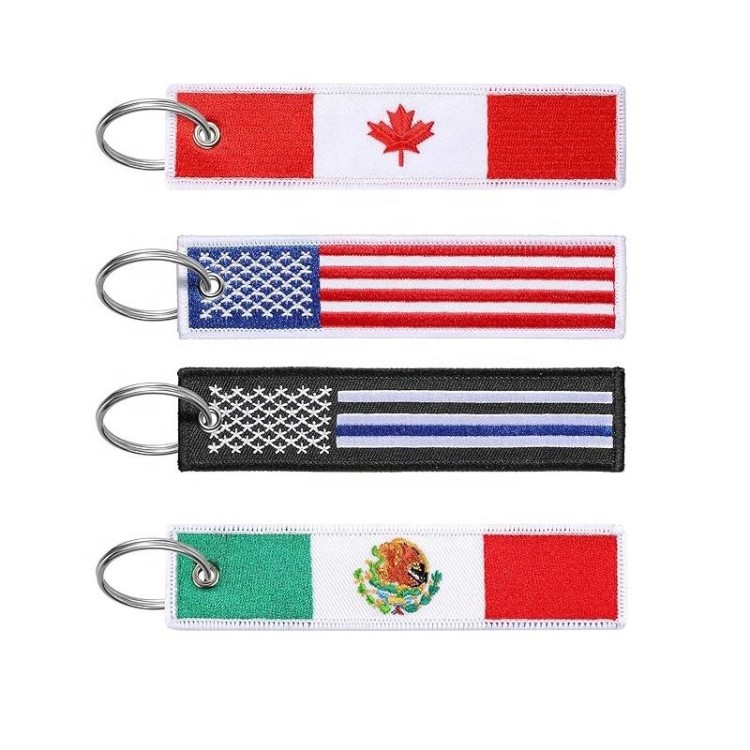 Custom Logo America Canada Mexico Flag Flight Keychain
