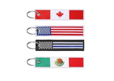 Custom Logo America Canada Mexico Flag Flight Keychain